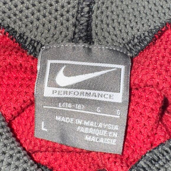 Nike Performance Long Sleeve Shirt Women's Size L 14-16 Red White Black Hooded - Picture 5 of 6